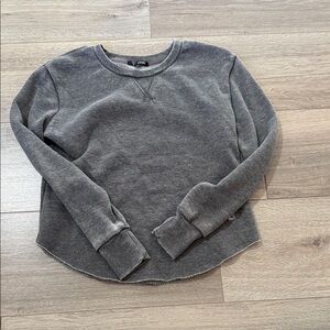 Madewell Gray Cropped Crewneck Sweatshirt